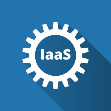 Hizmet olarak kırılma. IaAS teknoloji ikonu, logo. Paketlenmiş yazılım, merkezi olmayan uygulama, bulut hesaplama. Vites tekerlekleri. Başvuru servisi. Vektör illüstrasyonu