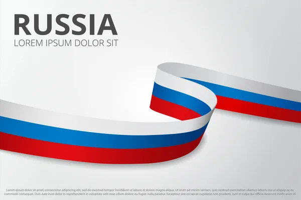 Flaga Rosji Tle Rosyjska Wstążka Projekt Układu Karty Ilustracja Wektora — Wektor stockowy