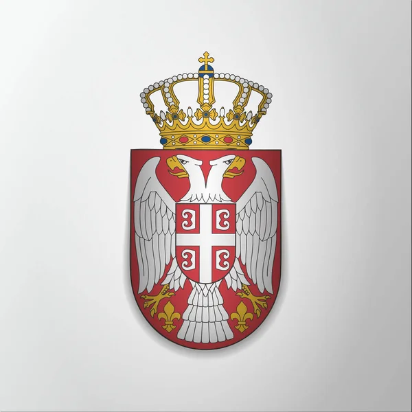 Sırbistan amblemi. 15 Şubat 'ta. Sırp çifte kartalı. Vektör illüstrasyonu. Blazon, arma arması. Ulusal sembol. Grafik tasarım şablonu