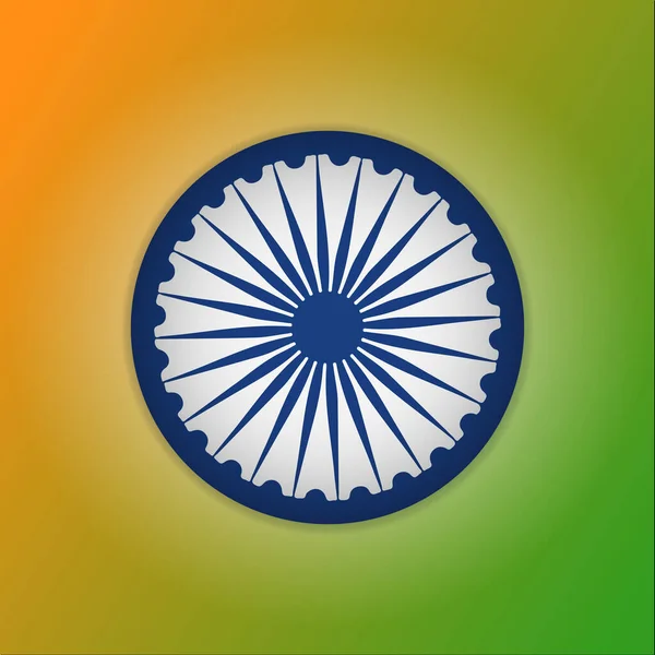 Roue Ashoka Bleue Chakra Août Illustration Vectorielle Symbole Indien Jour — Image vectorielle