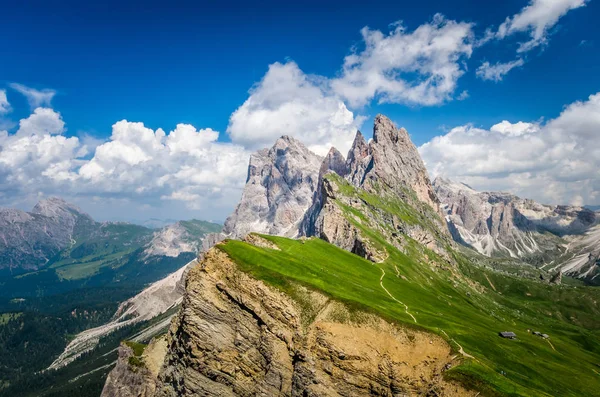 Gruppo Delle Odle View Seceda Puez Odle Massif Dolomites Mountains — Stock Photo, Image