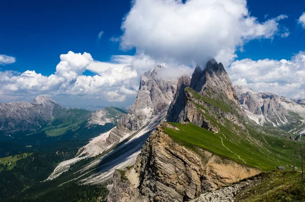 Gruppo Delle Odle View Seceda Puez Odle Massif Dolomites Mountains — Stock Photo, Image