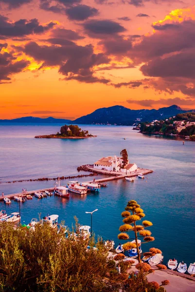 Mouse Island Corfu Greece Vlacherna Monastery Kanoni Peninsula Corfu — Stock Photo, Image