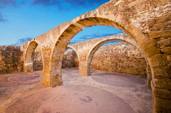 Rethymno Town Crete Island Greece Old Arched Vault Fortezza Fortress — Stock Photo, Image