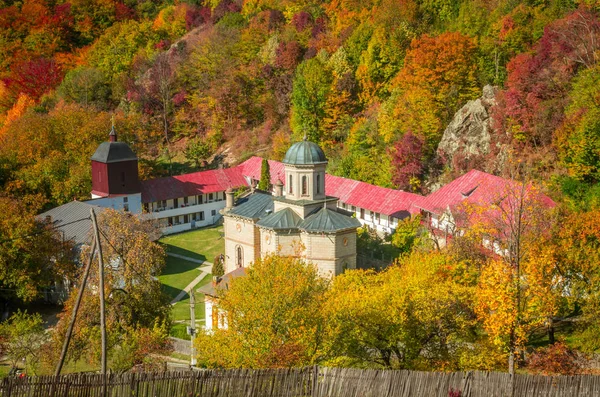 Monastère Stanisoara Dans Parc National Cozia Automne Cozia Carpates Roumanie — Photo