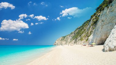 Egremni beach, Lefkada Adası, Yunanistan 