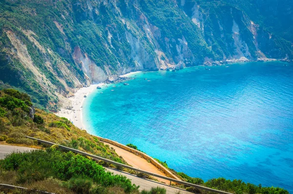 Petani Beach Kefalonia Island Greece Stunning View Petani Bay Greek — Stock Photo, Image