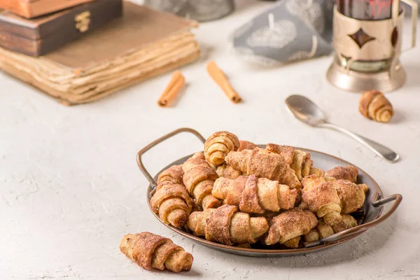 Cottage Biscuits Fromage Rugelach Sur Assiette — Photo