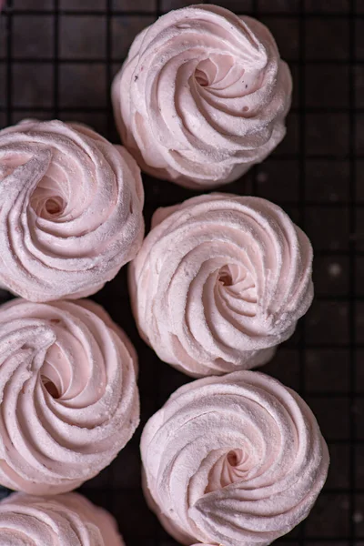 Homemade Berry Marshmallow Zephyr Selective Focus — Stock Photo, Image