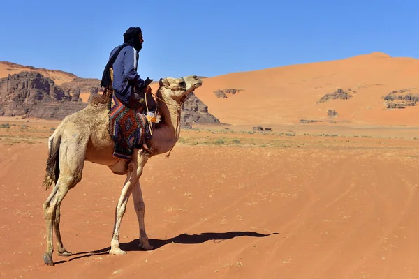 Sahara Desert Algerien Tadrart Park Sand Dunes Mit Desert Landschaft — Stockfoto