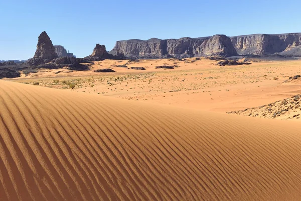 Désert Sahara Algérie Formations Rock Donnees Sable Paysage Desert Sécurité — Photo