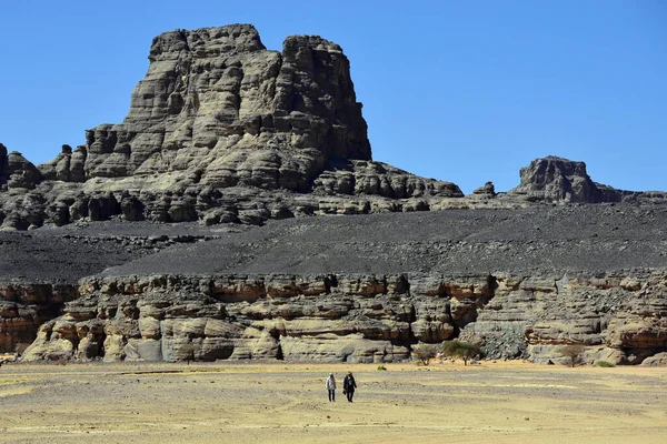 Sahara Deseria Algeria Tadrart National Park 간척지 침소봉대 — 스톡 사진