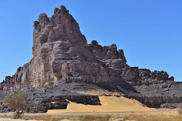 Sahara Deseria Algeria Tadrart National Park 간척지 침소봉대 — 스톡 사진