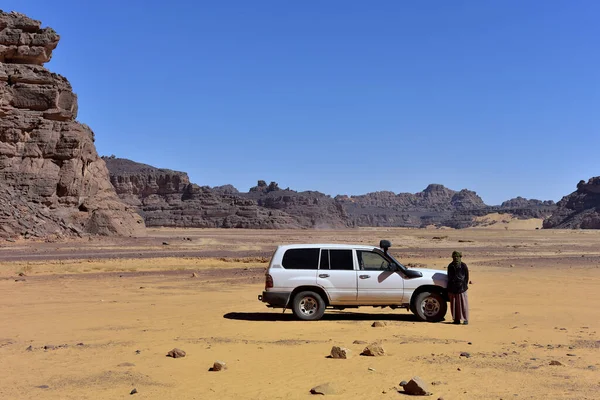 Sahara Desert Algeria Nel Parco Nazionale Tadrart Dune Sabbia Formazioni — Foto Stock