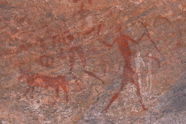 ALGERYA 'DA SAHARA DERİSİNDE GEÇİCİ Kaya Sanatı