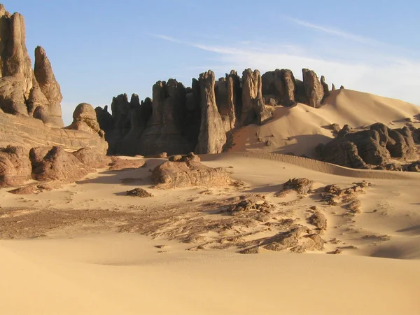 Таманрассет Алжир Рок Формации Песчаные Пляжи Алжире — стоковое фото