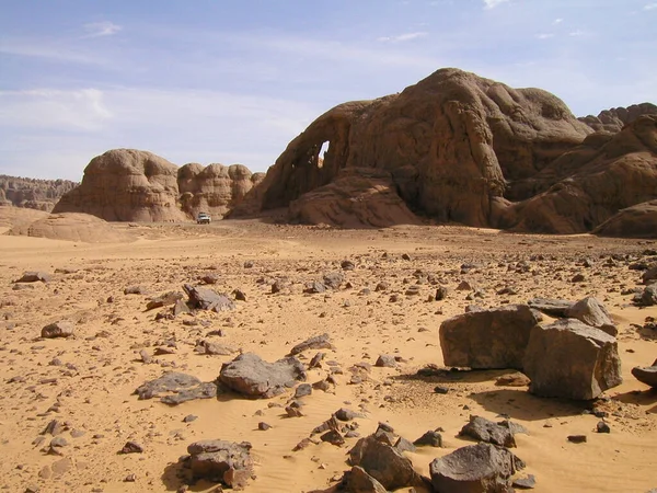Tamanrasset Algeria Rock Formaties Zand Dunes Algerië — Stockfoto