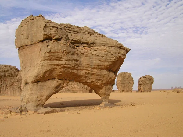 Таманрассет Алжир Рок Формации Песчаные Пляжи Sahara Desert — стоковое фото