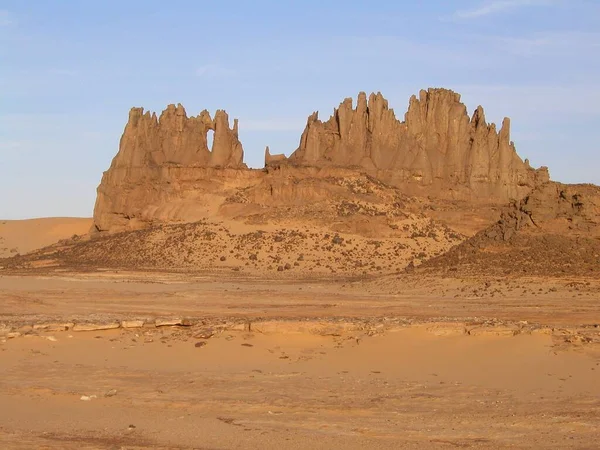 Tamanrasset Algéria Formações Rock Dunhos Areia Deserto Saara — Fotografia de Stock