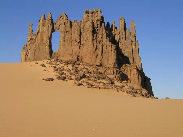 Tamanrasset Algéria Formações Rock Dunhos Areia Deserto Saara — Fotografia de Stock