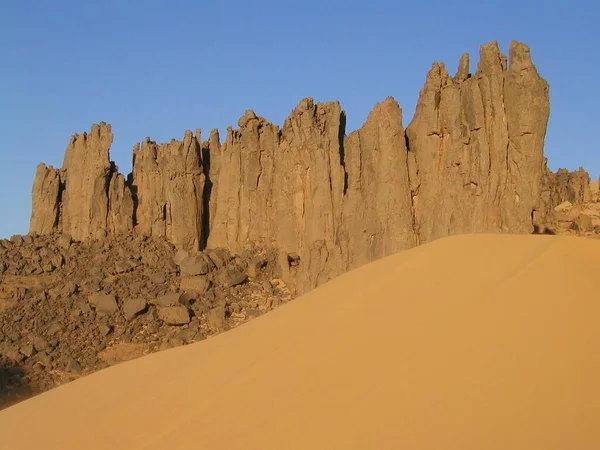 Tamanrasset Argelia Formaciones Rock Dunas Arena Deserto Del Sáhara —  Fotos de Stock