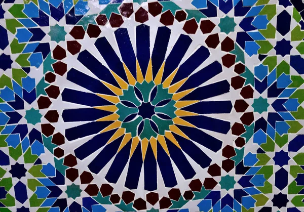 Ostrzeżenia Geometryczne Kwiaczne Oraz Patteria Islamicznej Art Morocco — Zdjęcie stockowe