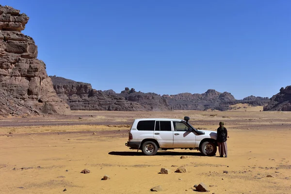 Safari Tadrart Algeria Con Touaregs Nelle Dune Sabbia Oasi Djanet — Foto Stock