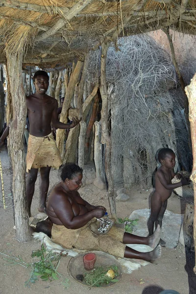 Deserto Namibia Miembros Tribe Damara — Foto de Stock