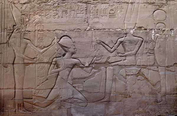 Old Egyptian Reliefs Hieroglyphs — Stock fotografie