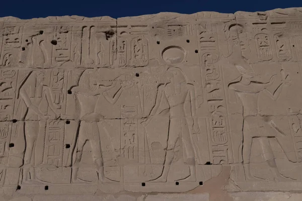 Old Egyptian Reliefs Hieroglyphs — Stock fotografie