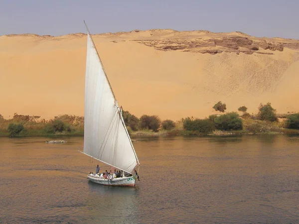 Aswan Ägypt Segeln Mit Dem Boot Auf Dem Nil — Stockfoto