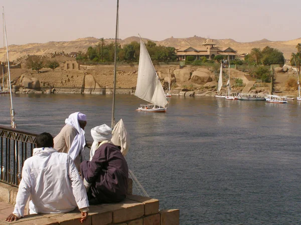 Aswan Ägypt Segeln Mit Dem Boot Auf Dem Nil — Stockfoto