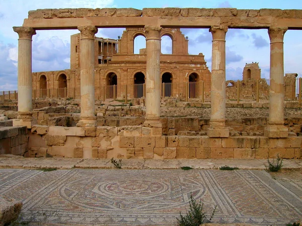 Sabratha Libya Ruínas Romanas Terramente Cristas — Fotografia de Stock