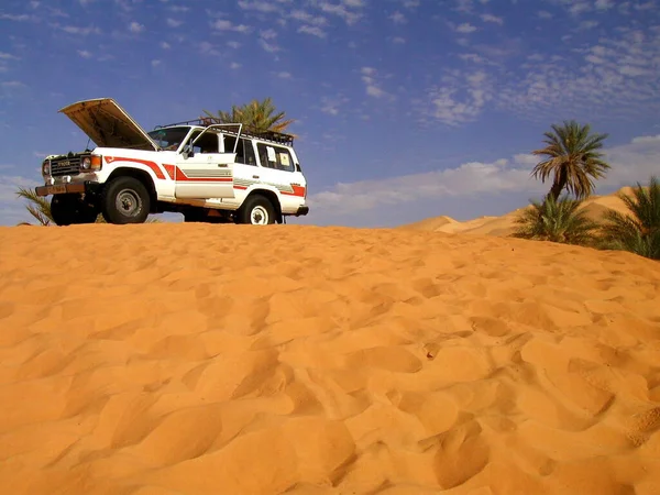 Desert Sahara Cerca Sebha Oasis Libia Safari Través Dunas Deserto —  Fotos de Stock