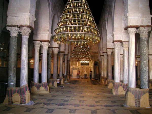 Kairouan Tunesië Prayer Hal Van Grote Mosque — Stockfoto