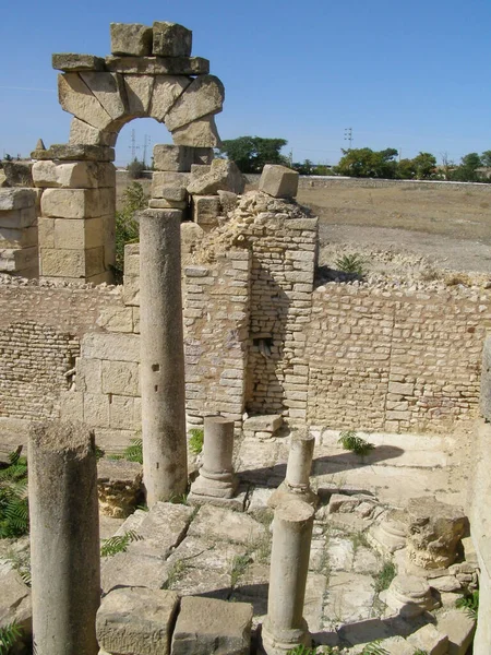 Makthar Tunisia Ancient Maktaris Ruínas Romanas Terramente Cristas — Fotografia de Stock