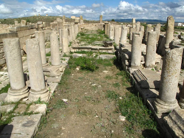 Makthar Tunisia Ancient Maktaris Roman Erkek Yıkıntıları — Stok fotoğraf