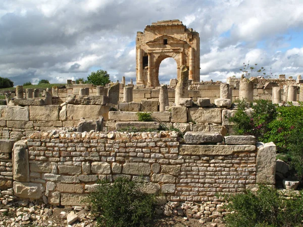 Makthar Tunisia Antigo Maktaris Romano Terramente Cristas — Fotografia de Stock