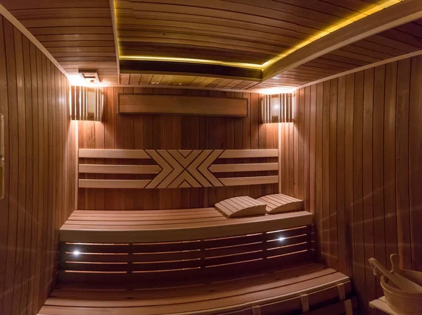 Interior Cabine Sauna Madeira — Fotografia de Stock