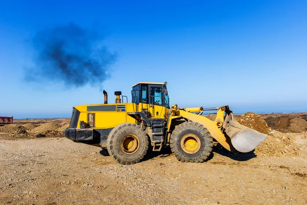 Der Radlader Auf Einer Baustelle — Stockfoto