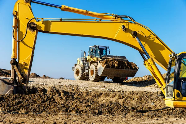 Der Radlader Auf Einer Baustelle — Stockfoto