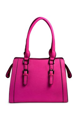 Beyaz arka plan üzerinde izole kırmızı kadın deri çanta.