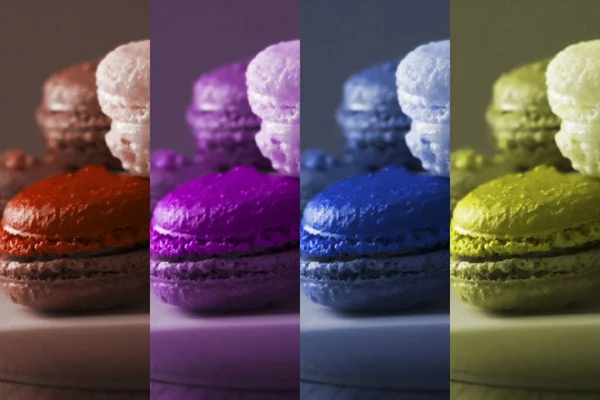 Sfondo Pop Art Macarons Multicolore Piatto — Fotografia de Stock