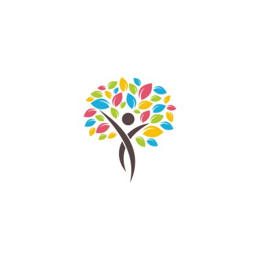 Sağlık merkezi logo tasarımı konsepti. Spa ve masaj sembolü şablonu. Sağlıklı yaşam tarzı yaratıcı simge düzeni