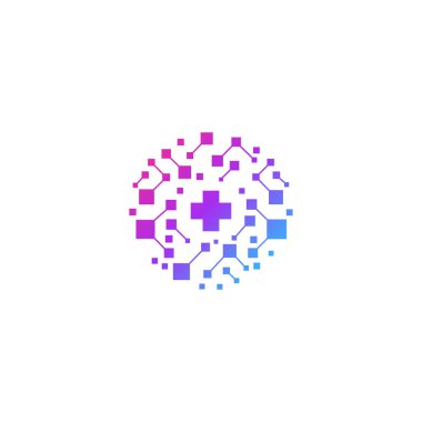 Teknoloji logo şablon vektör simgesi