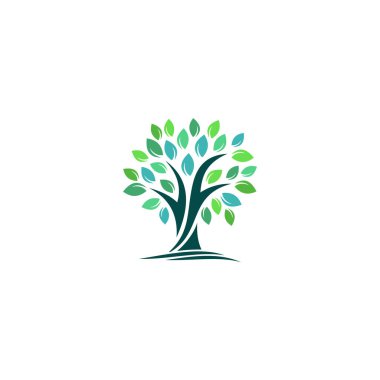 Ağaç logosu vektör simgesi tasarımı