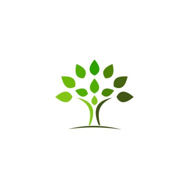 Ağaç logosu vektör simgesi tasarımı