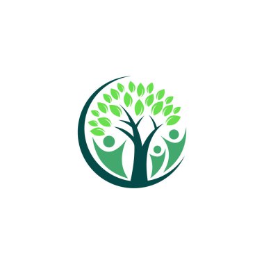 Ağaç logosu vektör simgesi tasarımı