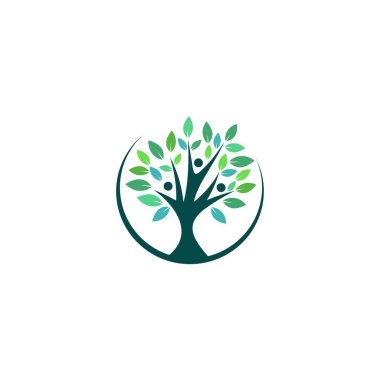 Ağaç logosu vektör simgesi tasarımı