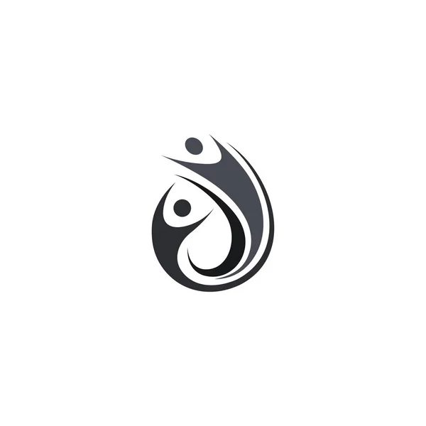 ウェルネスセンターのロゴデザインコンセプト マッサージのシンボルテンプレート 健康的なライフスタイルの創造的なアイコンレイアウト — ストックベクタ